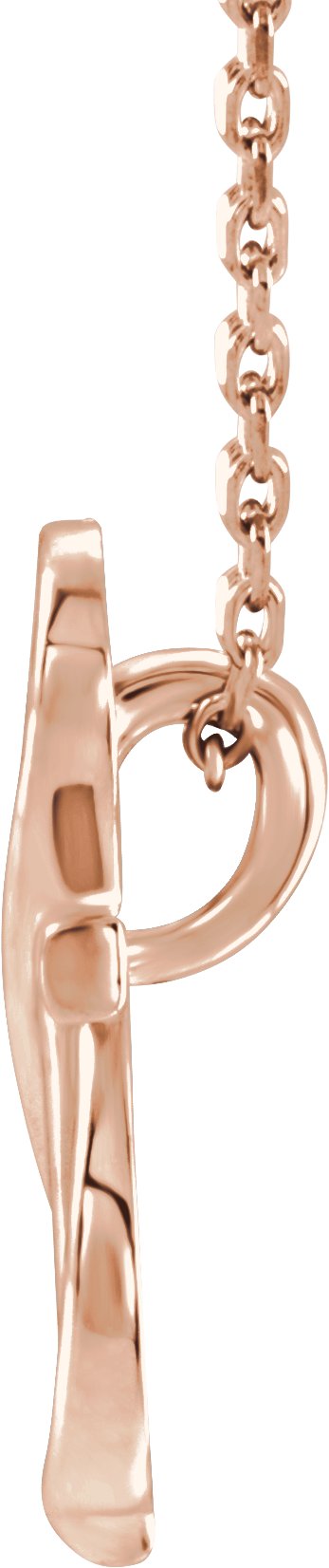 14K Gold Cross Necklace or Pendant – 14.9x8mm - Rose Gold - view 2