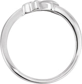 14K Gold Cross & Heart Chastity Ring - White Gold - view 2