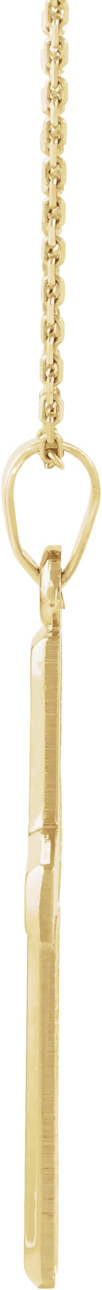 14K Gold Cross Necklace or Pendant – 26x19mm - Yellow Gold - view 2