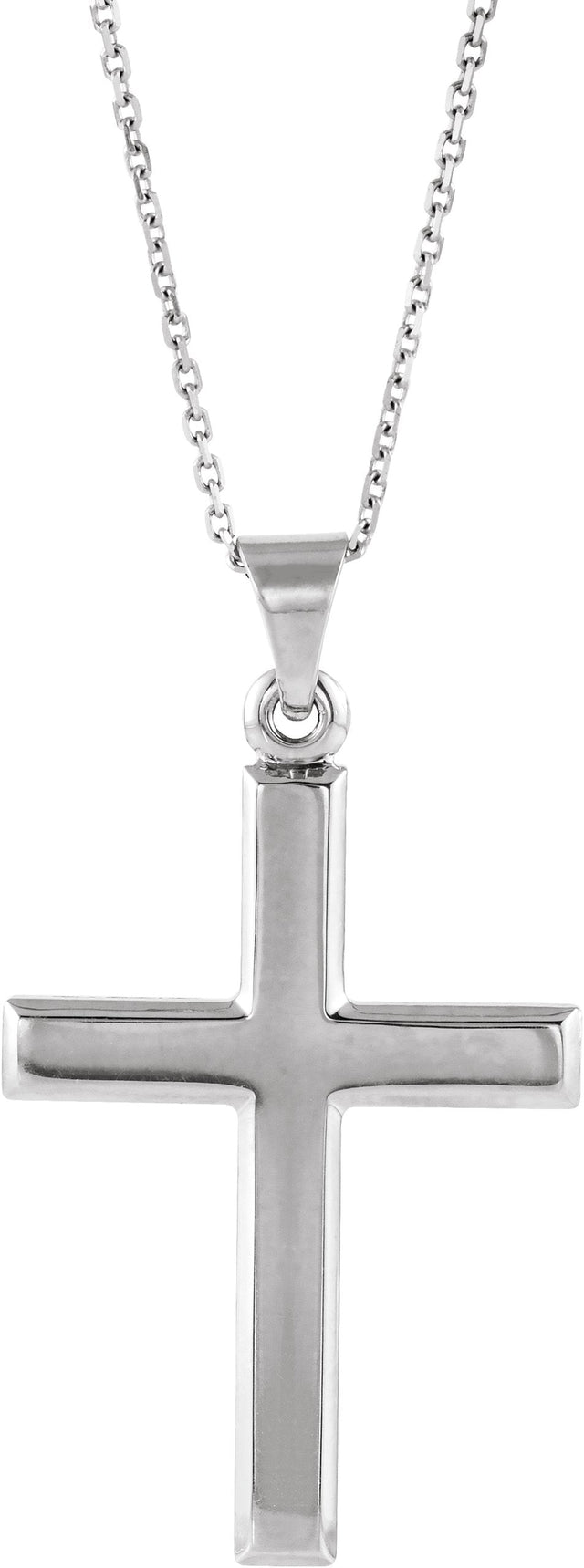 14K Gold Cross Necklace or Pendant – 26x19mm - White Gold