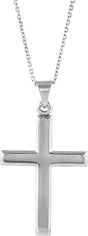 14K Gold Cross Necklace or Pendant – 26x19mm - White Gold