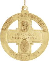 14K Gold St. Christopher Four-Way Medal - view 2