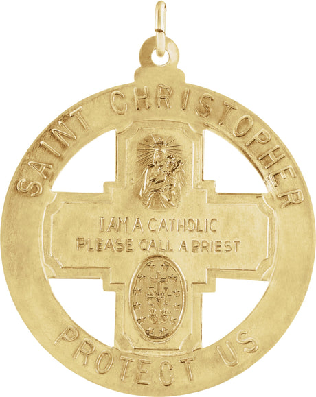 14K Gold St. Christopher Four-Way Medal - view 2