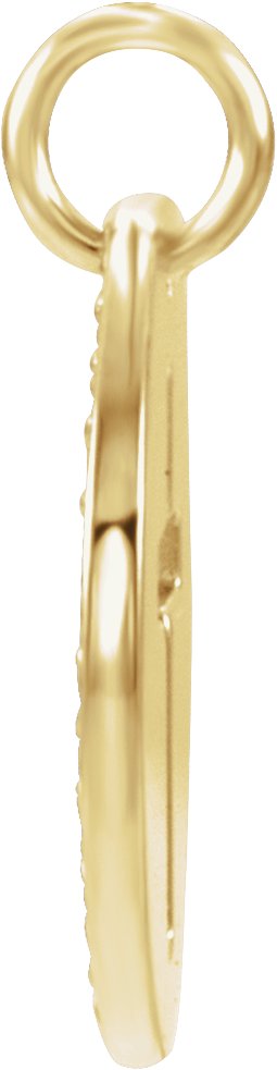 14K Gold Round Natural Diamond Accented Pierced Cross Necklace or Pendant - Yellow Gold - view 5