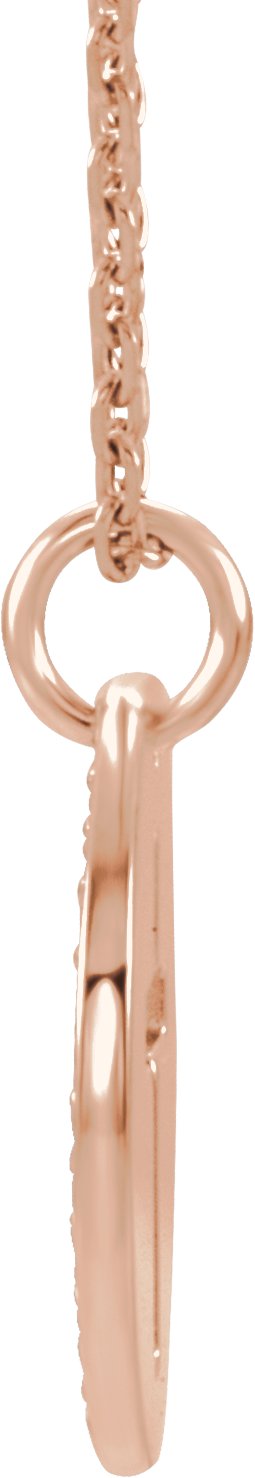 14K Gold Round Natural Diamond Accented Pierced Cross Necklace or Pendant - Rose Gold - view 5
