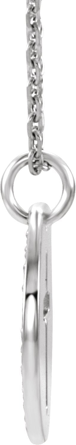 14K Gold Round Natural Diamond Accented Pierced Cross Necklace or Pendant - White Gold - view 5