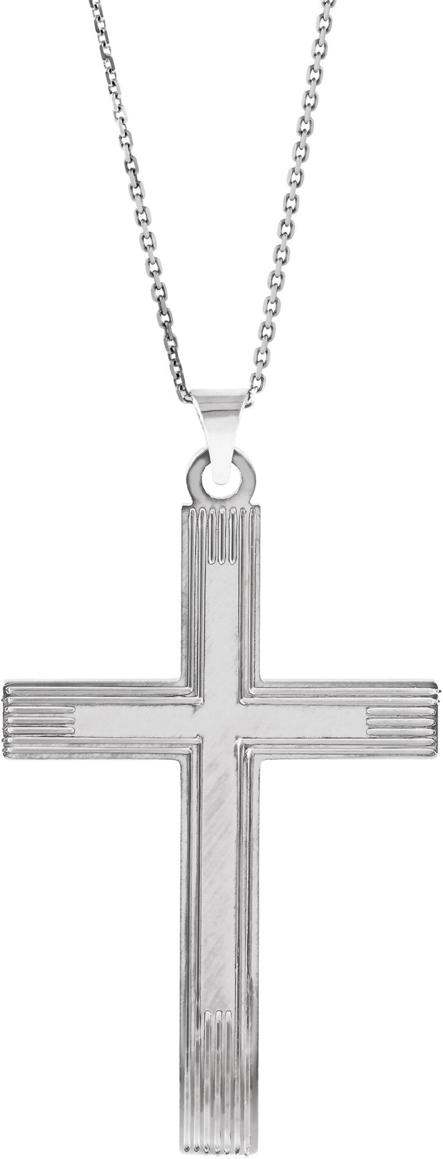 14K Gold Cross Necklace or Pendant – 17x11mm - White Gold - view 4