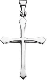 14K Gold Cross Pendant – 28.5x21mm - White Gold