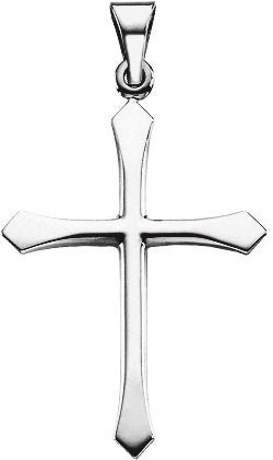 14K Gold Cross Pendant – 28.5x21mm - White Gold