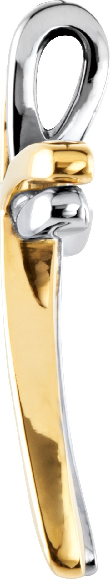 14K Gold Cross Pendant – 27x19mm - Two-Tone - view 2