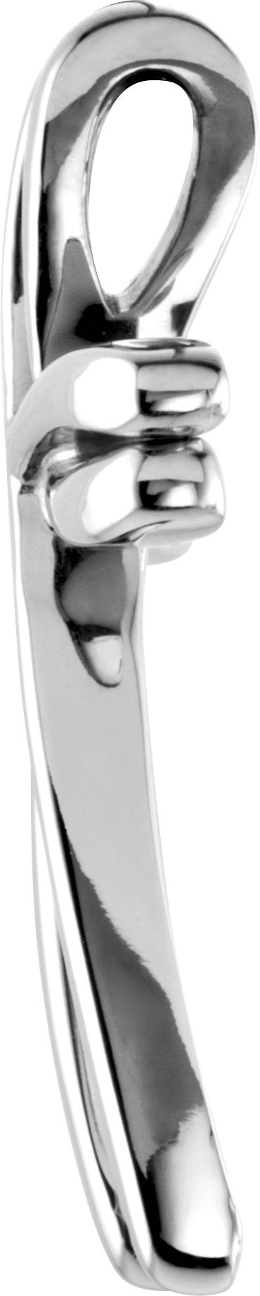 14K Gold Cross Pendant – 27x19mm - White Gold - view 2