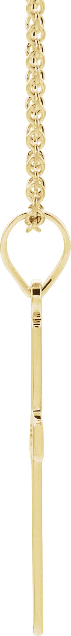 14K Gold Round Natural Diamond Cross Necklace or Pendant - Yellow Gold - view 4