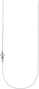 Platinum Infinity-Inspired Off-Center Sideways Cross Necklace