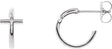 14K Gold Cross Hoop Earrings - White Gold