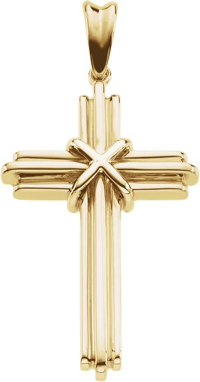 14K Gold Cross Pendant – 36.75x24.5mm - Yellow Gold