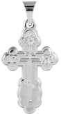 14K Gold St. Olga Orthodox Cross Pendant - White Gold