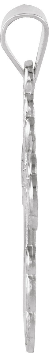 14K Gold St. Olga Orthodox Cross Pendant - White Gold - view 2