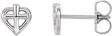 Platinum Youth Cross & Heart Earrings
