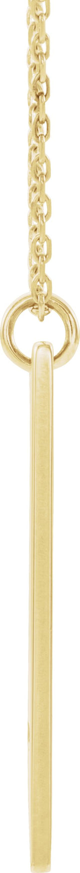 14K Gold Engravable Pierced Cross Bar Necklace or Pendant - Yellow Gold - view 2