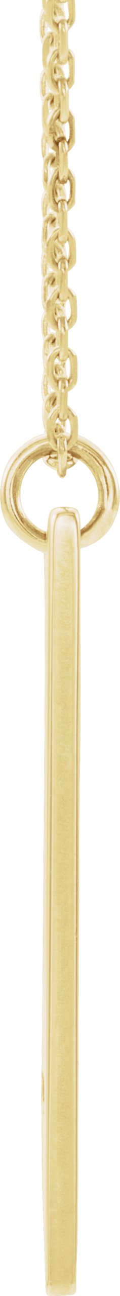 14K Gold Engravable Pierced Cross Bar Necklace or Pendant - Yellow Gold - view 2