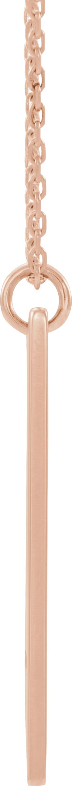 14K Gold Engravable Pierced Cross Bar Necklace or Pendant - Rose Gold - view 2