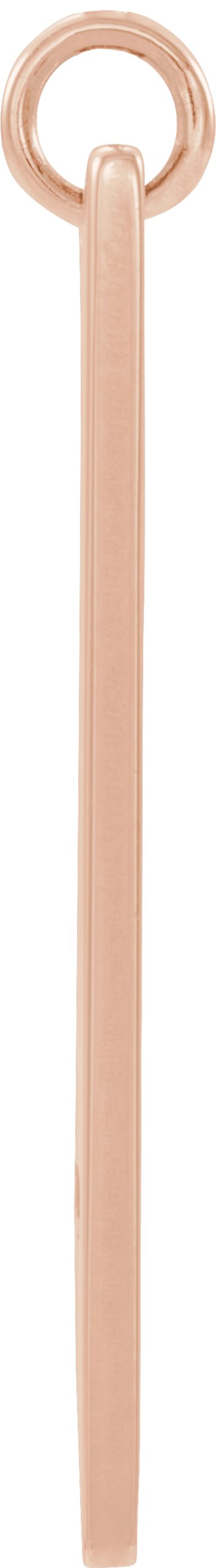 14K Gold Engravable Pierced Cross Bar Necklace or Pendant - Rose Gold - view 2