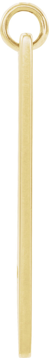 14K Gold Engravable Pierced Cross Bar Necklace or Pendant - Yellow Gold - view 2