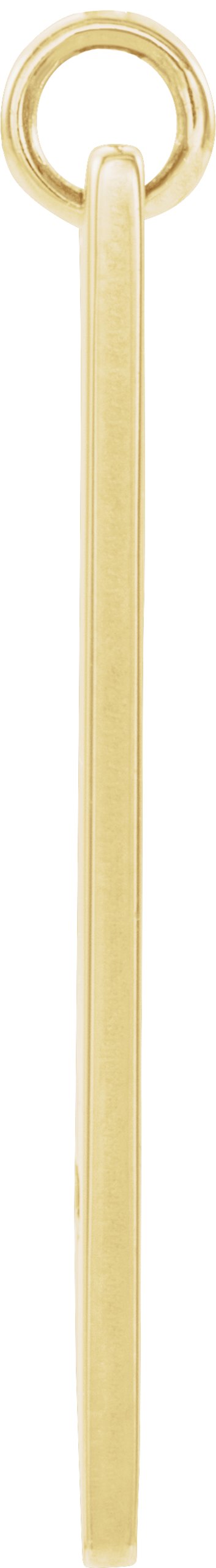 14K Gold Engravable Pierced Cross Bar Necklace or Pendant - Yellow Gold - view 2