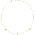 14K Gold Cross Station Necklace - Yellow Gold