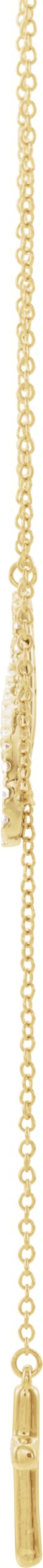 14K Gold Round Natural Diamond Infinity-Inspired Cross "Y" Necklace - Yellow Gold - view 4