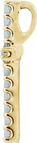 14K Gold Round Lab-Grown Diamond Petite Cross Necklace or Pendant - Yellow Gold - view 8