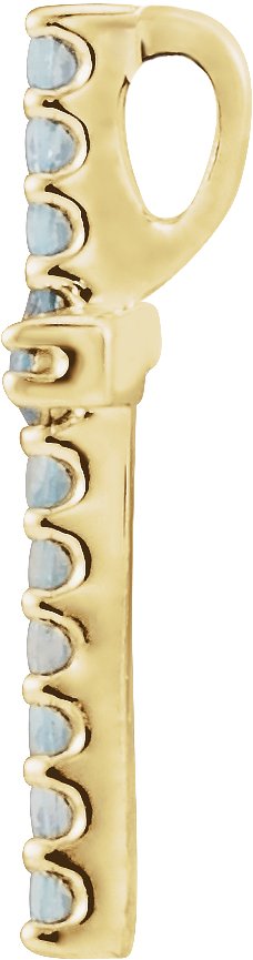 14K Gold Round Lab-Grown Diamond Petite Cross Necklace or Pendant - Yellow Gold - view 8