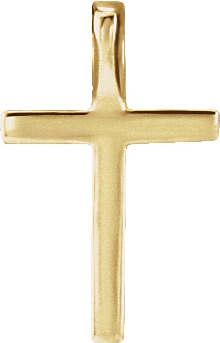 14K Gold Round Lab-Grown Diamond Petite Cross Necklace or Pendant - Yellow Gold - view 9