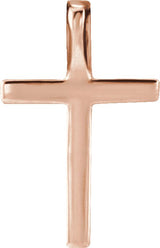 14K Gold Round Lab-Grown Diamond Petite Cross Necklace or Pendant - Rose Gold - view 9