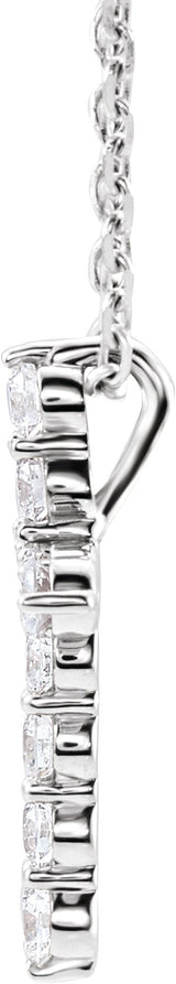 Platinum Round Natural Diamond Accented Cross Necklace or Pendant – up to 1/6 CTW - view 8