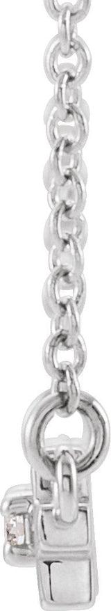 14K Gold Round Natural Diamond Cross Bar Necklace - White Gold - view 3