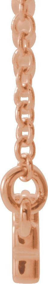 14K Gold Sideways Cross Bar Necklace - Rose Gold - view 2