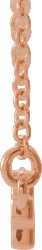 14K Gold Sideways Cross Bar Necklace - Rose Gold - view 2