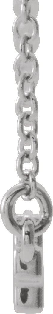 14K Gold Sideways Cross Bar Necklace - White Gold - view 2