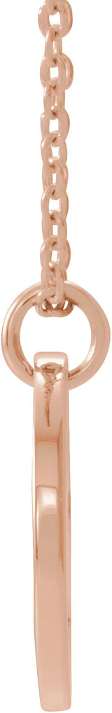 14K Gold Round Natural Pink Tourmaline Pierced Cross Disc Necklace or Pendant - Rose Gold - view 6