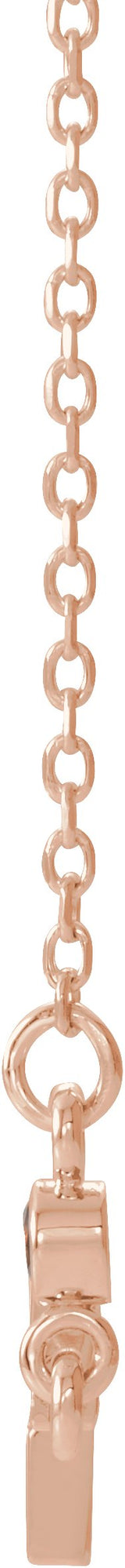14K Gold Round Natural Citrine Accented Sideways Cross Necklace - Rose Gold - view 6