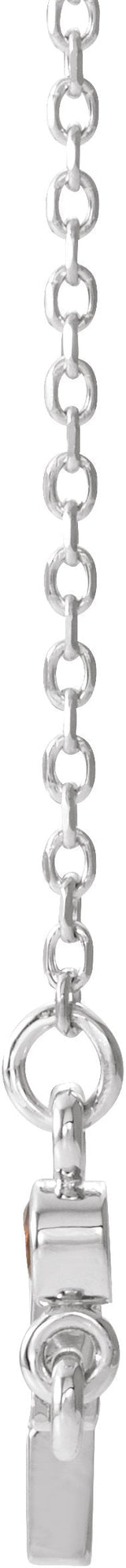 14K Gold Round Natural Citrine Accented Sideways Cross Necklace - White Gold - view 6