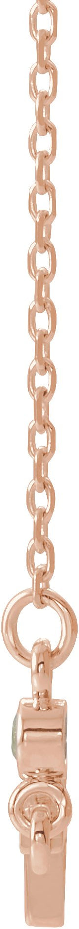 14K Gold Round Natural Peridot Accented Sideways Cross Necklace - Rose Gold - view 6