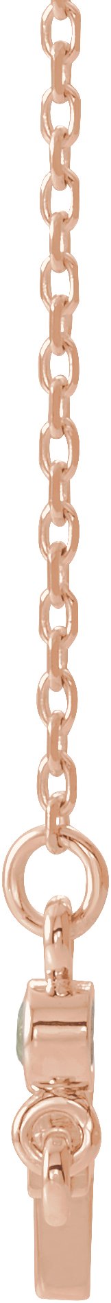 14K Gold Round Natural Peridot Accented Sideways Cross Necklace - Rose Gold - view 6