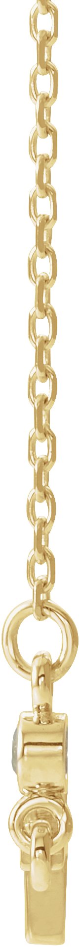 14K Gold Round Natural Peridot Accented Sideways Cross Necklace - Yellow Gold - view 6