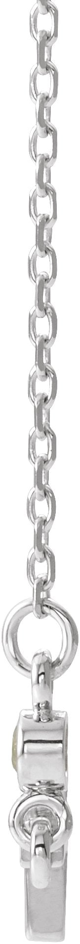 14K Gold Round Natural Peridot Accented Sideways Cross Necklace - White Gold - view 6