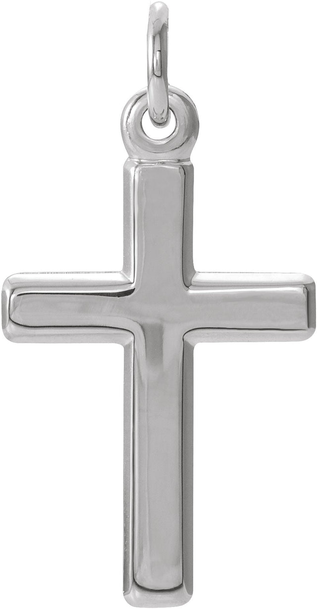 Platinum Cross Necklace or Pendant – 16.5x12mm
