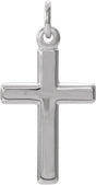 Platinum Cross Necklace or Pendant – 16.5x12mm