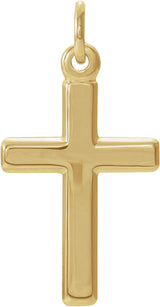 14K Gold Cross Necklace or Pendant – 16.5x12mm - Yellow Gold