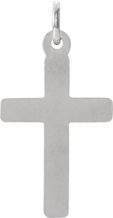 14K Gold Cross Necklace or Pendant – 16.5x12mm - White Gold - view 3